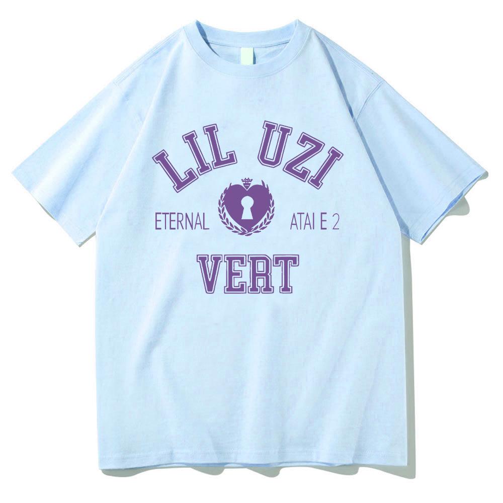 Футболка Lil Uzi Vert Eternal Atake 2 Мужская Женская из Чистого Хлопка Модная Футболка Рэпер Хип-Хоп Певец Футболка с Коротким Рукавом Одежда
