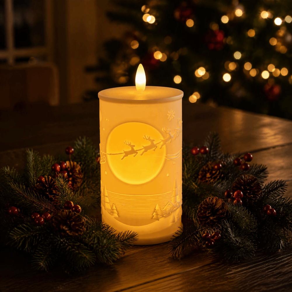 Resin Relief Electronic Candle Light LED Resin Relief Decor Holiday Home Decor