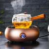 Чайник с боковой ручкой Стеклянный заварник Электрическая керамическая плита Термостойкий чайник Деревянная ручка Одиночный горшок Фильтр Набор для чайной церемонии Кунг-фу