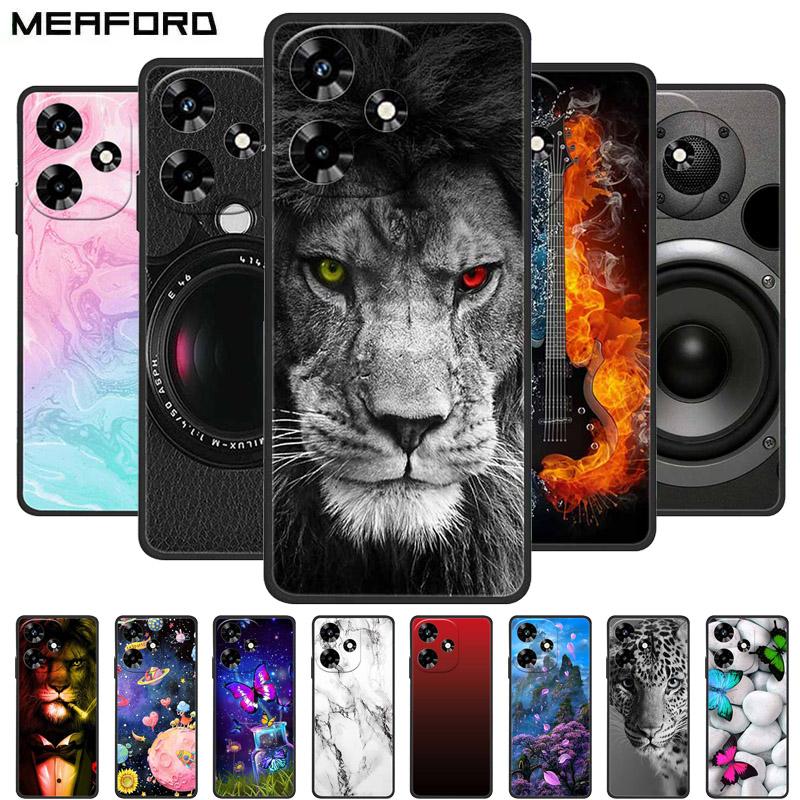 Чехол для Infinix Hot 30 X6831 Крутой Мультяшный Мягкий Силиконовый TPU Чехлы для Infinix Hot 30 Чехлы Hot30 6.78" 2023 Телефон Черный Funda