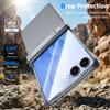 Hinge Protection Kickstand Phone Case for Samsung Galaxy Z Flip8, PC + TPU Foldable Cover-Grey