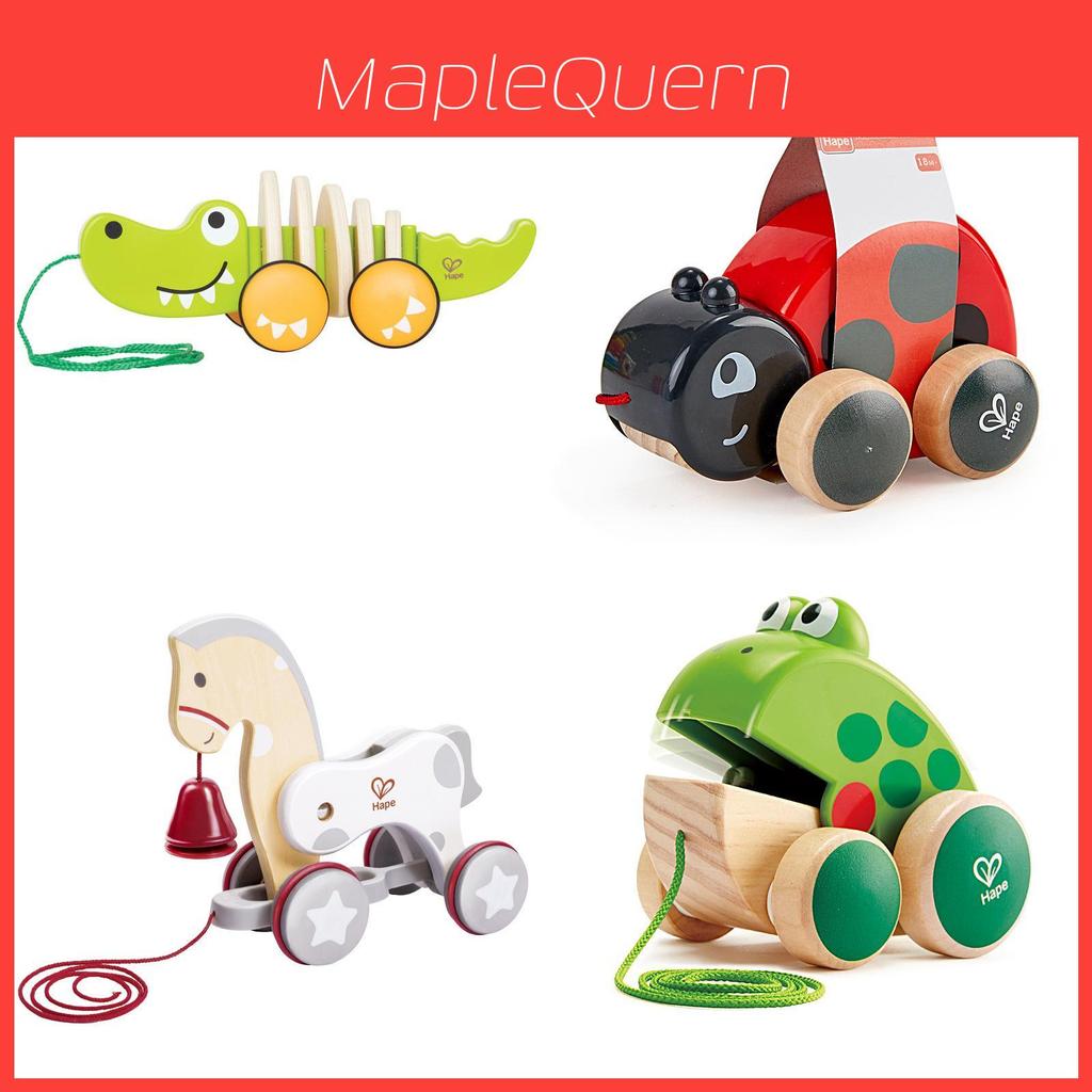 Wooden Pull Toy Frog Family For Toddlers Kids Baby Boys Girls Learning Active Play