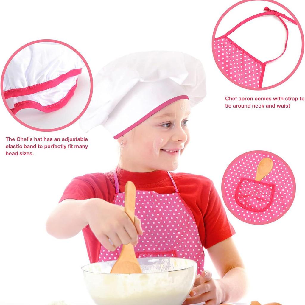 Kids Baking Set 26 Pcs Real Baking Tools for Kids - Toddler Cooking Set with Chef Hat Apron Measuring Spoons Rolling Pin