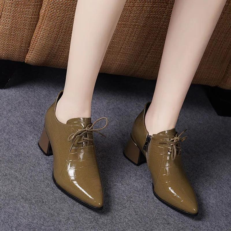 Cresfimix женские модные милые легкие высококачественные черные лакированные туфли на квадратной подошве с каблуком ba341