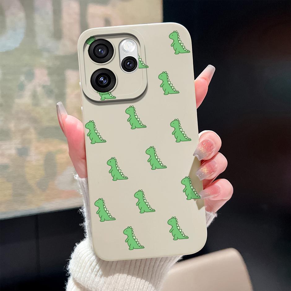Case For Oppo Reno15 Pro Reno15F Cute Cartoon Dinosaur Silicone Protective Bumper Cover For OppoReno15 15Pro Anti Scratch Fundas