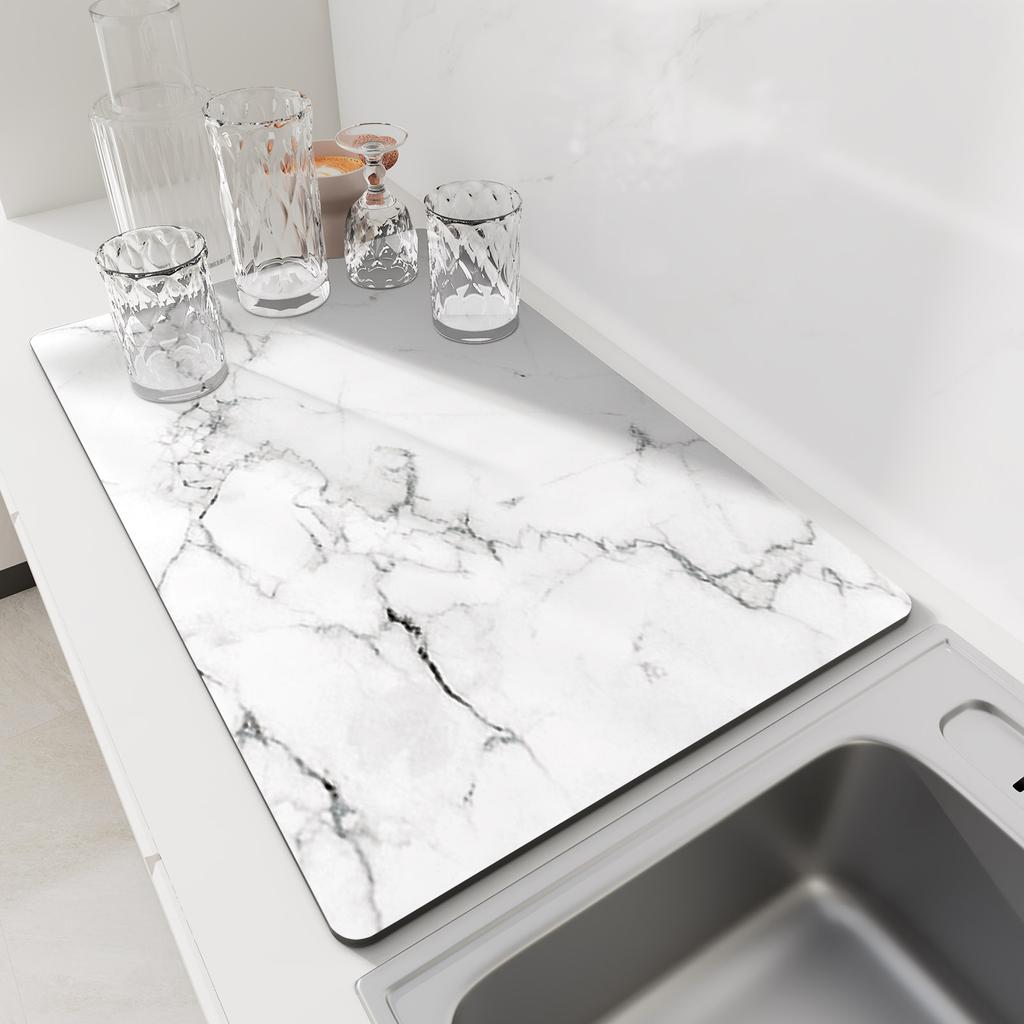 Коврик для кухни Впитывающий коврик для кофе Коврики для сушки посуды Быстросохнущий дренажный коврик для посуды Нескользящий дренажный коврик для кухонного крана