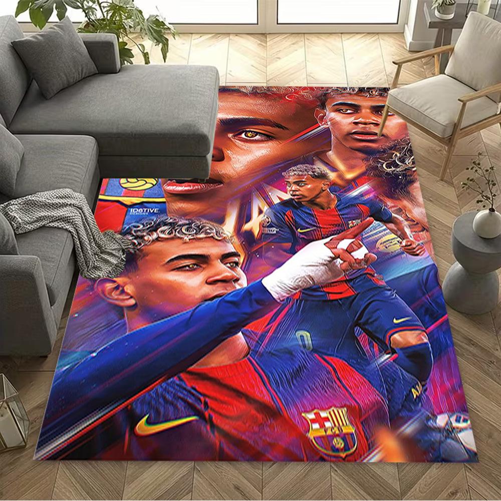 Lamine Yamal's Matola's Barcelona Moment Area Rug Perfect for Bedrooms Foyer Entryway Study room Antislip Carpet Anime Office Decor Wedding Party Gift