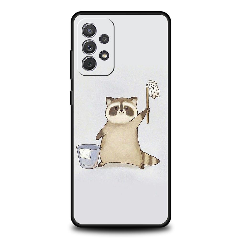 Phone Case For Samsung Galaxy A17 A15 A13 A51 A71 A41 A31 A21S A07 A03S A05 A35 A55 A23 A25 A33 A53 A73 5G Cover Raccoon