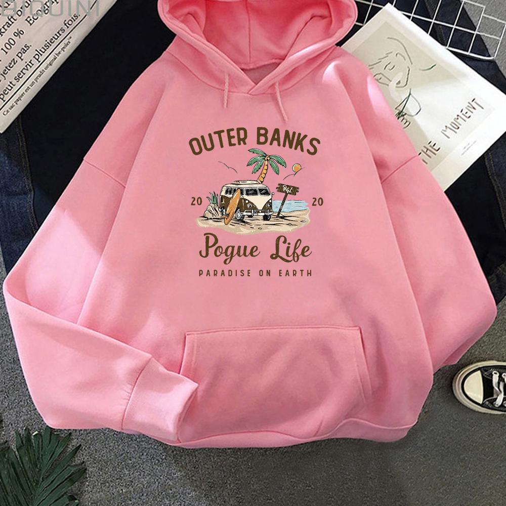 Outer Banks Pogue Life с графическим принтом, осень-зима, толстовка больших размеров, женские эстетические толстовки, женский стиль, Sudaderas