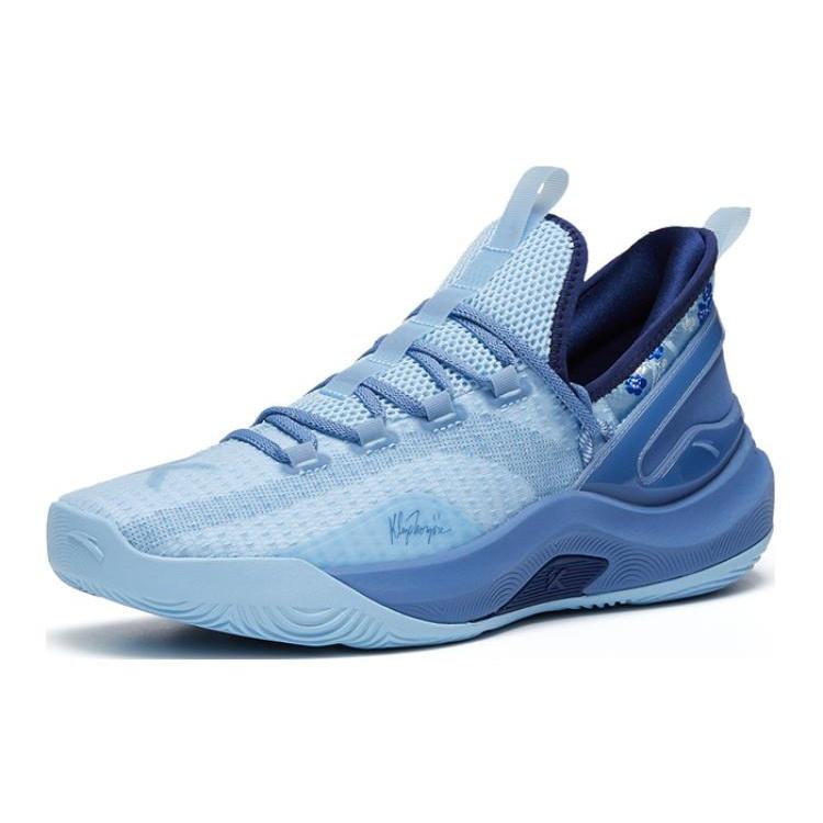Anta KT Fashion Fabric Slip Resistant Abrasion Resistant Low top Basketball Shoes Men's Blue 112321606-2