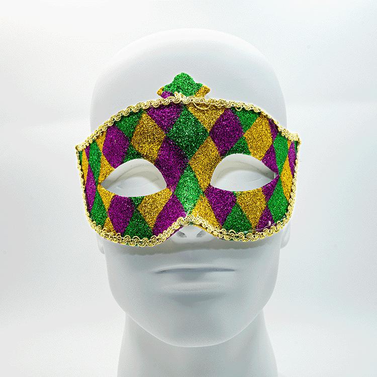 Mardi Gras Feather Masquerade Mask, Half Face Eye Mask with Tassels for Carnival Party, Costume Ball