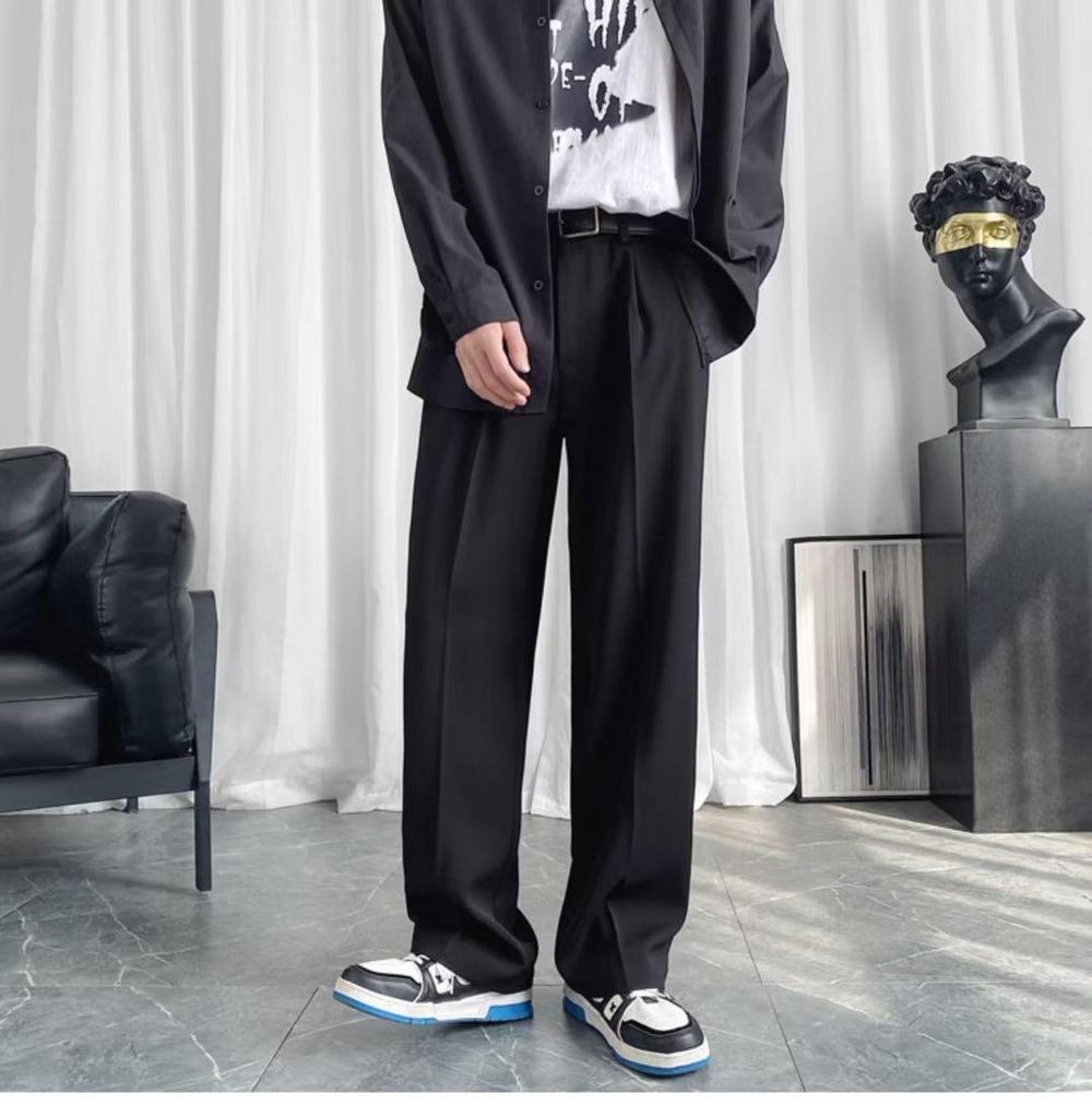 Men's Trendy Straight-Leg Harajuku Solid Color Winter Trousers 2023 - Youthful, Stylish, and Simple.