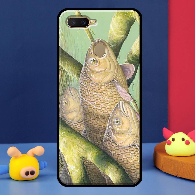 Рыболовный чехол с изображением карпа для Oppo A16 A76 A96 A58 A78 A98 A5 A9 A91 A15 A17 A77 A52 A72 A74 A94 A54S A57S
