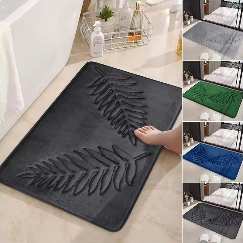 1 шт. Коврик для ванной из пены с памятью, Противоскользящий придверный коврик, Очень мягкий, Нескользящий, Быстросохнущий, Удобный коврик для туалета, Коврик для ванной комнаты для дома