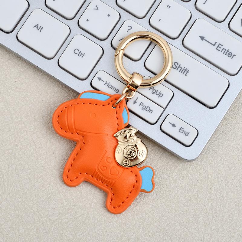 Creative Money Now Car Keychain Mini Book Bag Pendant Delicate Leather Female Pony Key Chain Gift