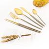 Набор столовых приборов из коричневого золота, столовое серебро, высококачественные столовые приборы, вилки, ножи, набор ложек для кухонного набора столовой посуды