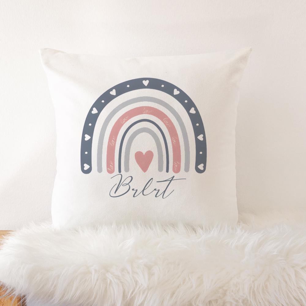 Custom Boho Rainbow Crib Bedding Pillow Cover Personalized Kids Bed Pillow Baby Girl Shower Gifts Rainbow Girls Bedroom Decor