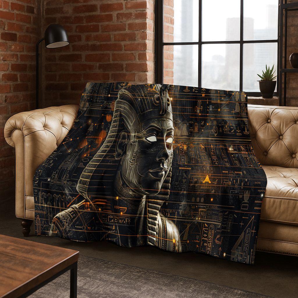 Ancient Egyptian Gods Dead Anubis Pharaoh Tutankhamun Mask Flannel Blanket,Cozy Soft Throw Blanket for Home Bedroom Bed Sofa Kid