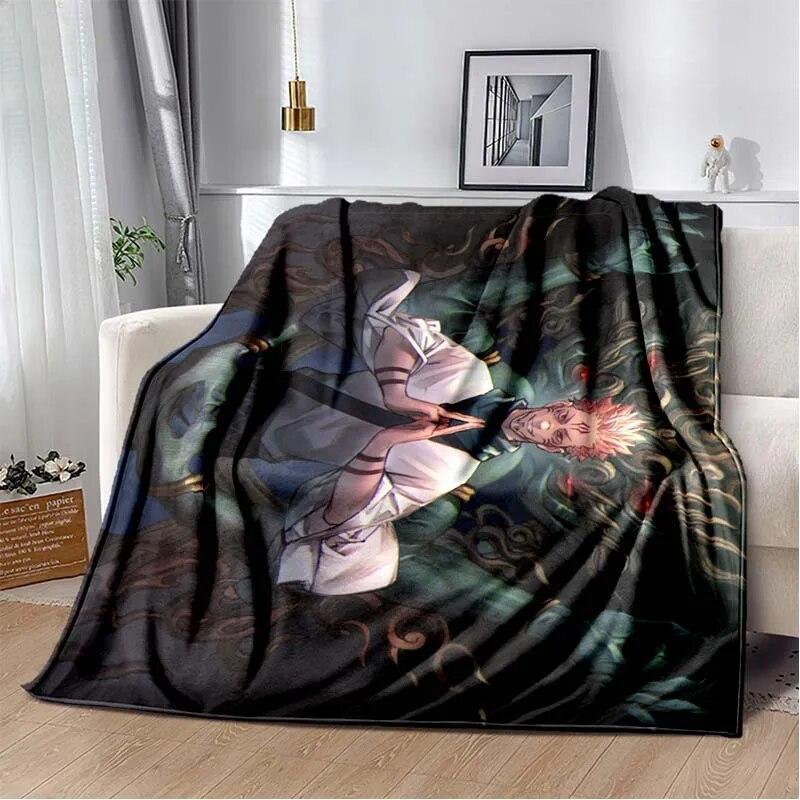 3D Print J-Jujutsu-K- Kaisen Anime Pattern Flannel Blanket,Multi-purpose Holiday Gift Blanket Warm And Soft Blankets All Seasons