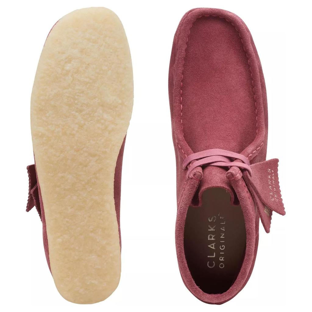 Clarks Wallabee Удобные Короткие Ботинки с Круглым Носком Женские Ботинки Розовые 26168667