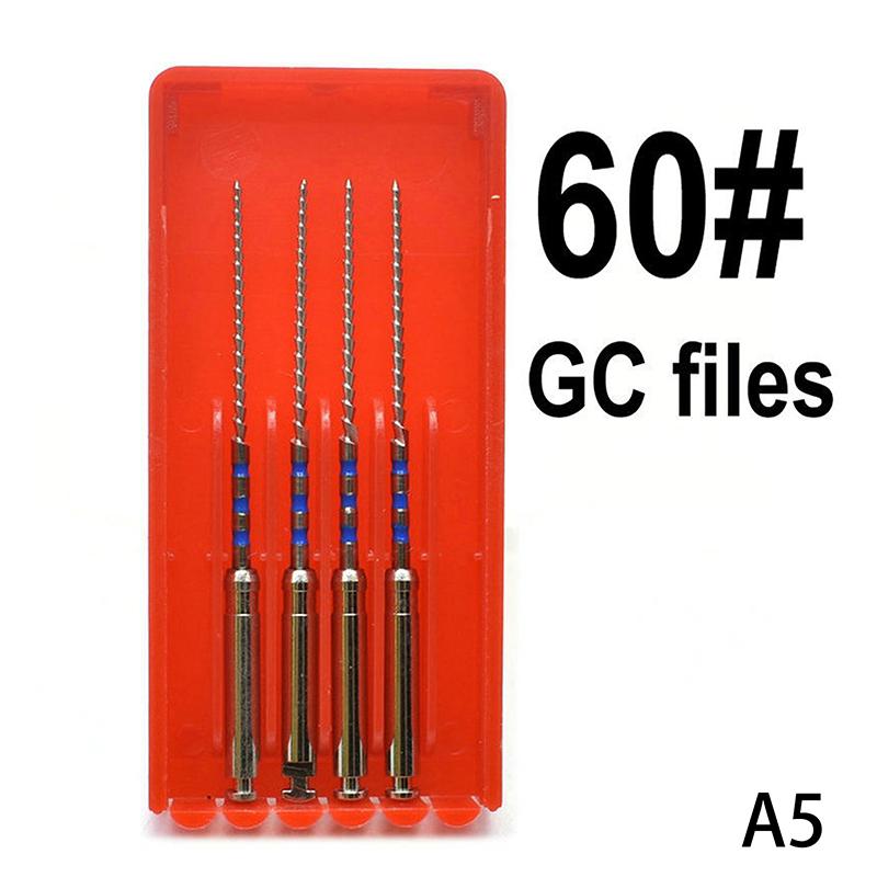 4 шт. Стоматологические файлы Gc 25 мм 45-60# Нержавеющая сталь Лечение корневых каналов Эндодонтические инструменты Стоматологические файлы Лаборатория