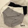3pcs Sexy Mid-waist Hip-lifting Triangular Panties for Women Seamless Ice Silk Ultra-thin for Summer Breathable Ideal for The Girlish Style