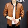 Spring and Autumn Baseball Collar Casual Jacket Youth Slim Washed Leather Jacket Fashion