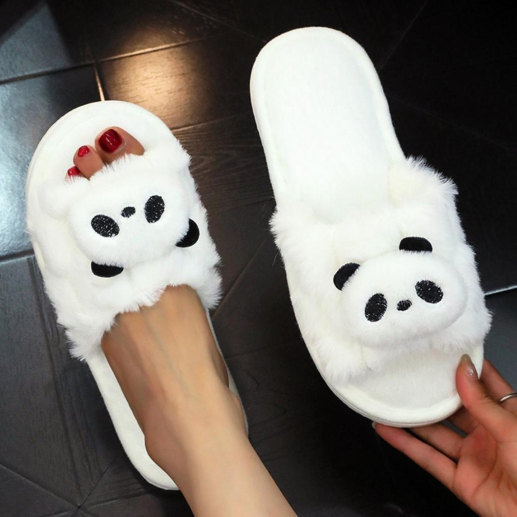 Cartoon One Word Fluffy Ins Raw Cute Home Floor Fashion Four Seasons Warm Slippers