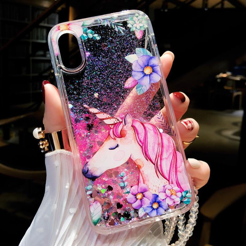 Силиконовый чехол Vivo Unicorn X30Pro Quicksand для Y97, Y93S, X23, X9 - Мягкий чехол со шнурком. Модный дизайн для мобильных телефонов vivo.