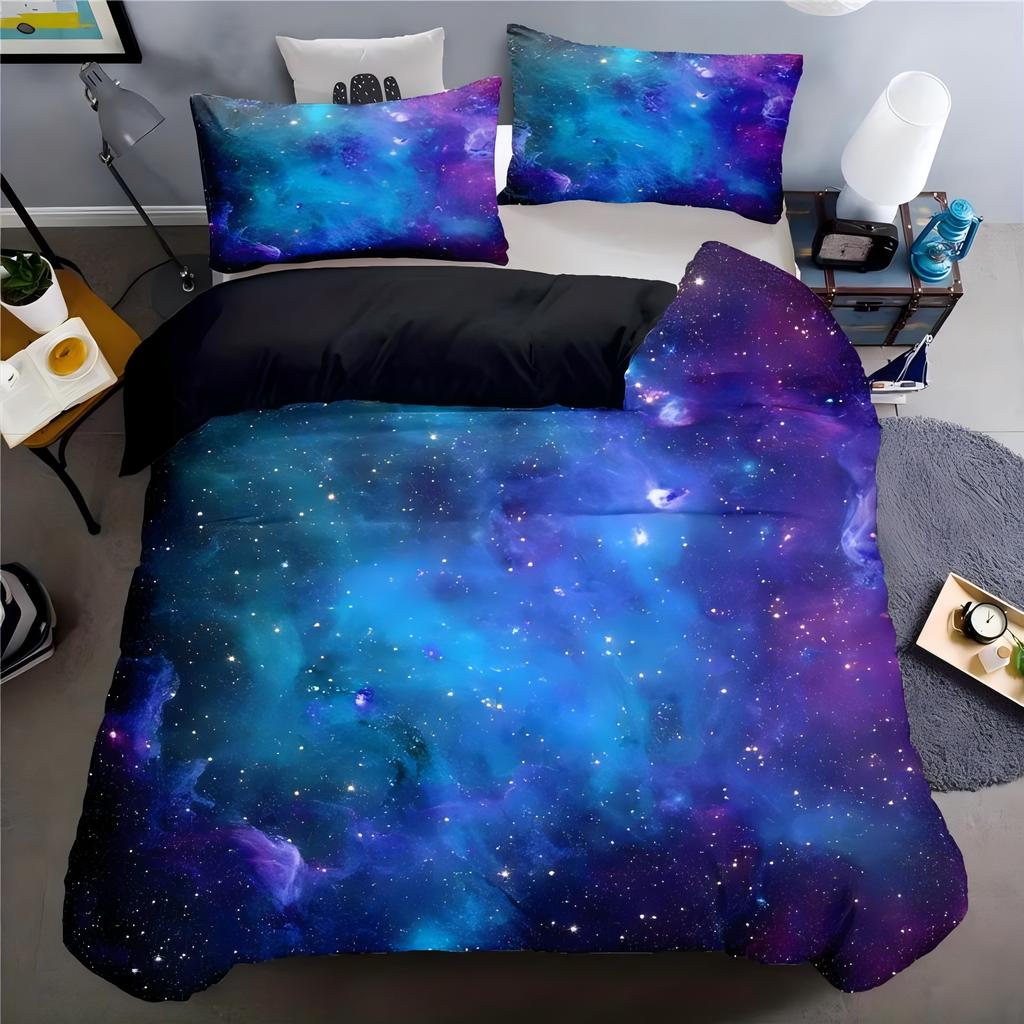 Galactic Outer Space 3D Printed Universe Bedding Cover Pillowcase Psychedelic Duvet Cover For Teen Adult Quilt Cover With Zipper