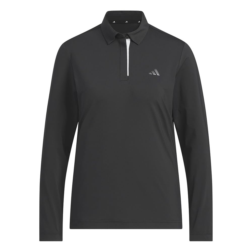 adidas Golf CLIMACOOL Button-Down Long Sleeve Shirt Women's Black J/S Regular Fit WU693 KD7234