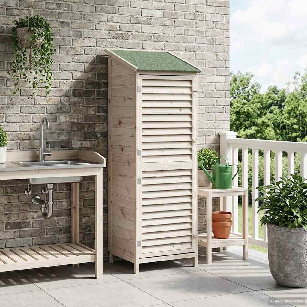 Garden Shed White 59 x 56 x 176 cm Solid Spruce Wood