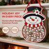 Wooden Snowman Puzzle Ornament 2D Flat Christmas Tree Ornaments Irregular Snowman Puzzle  Xmas Gift