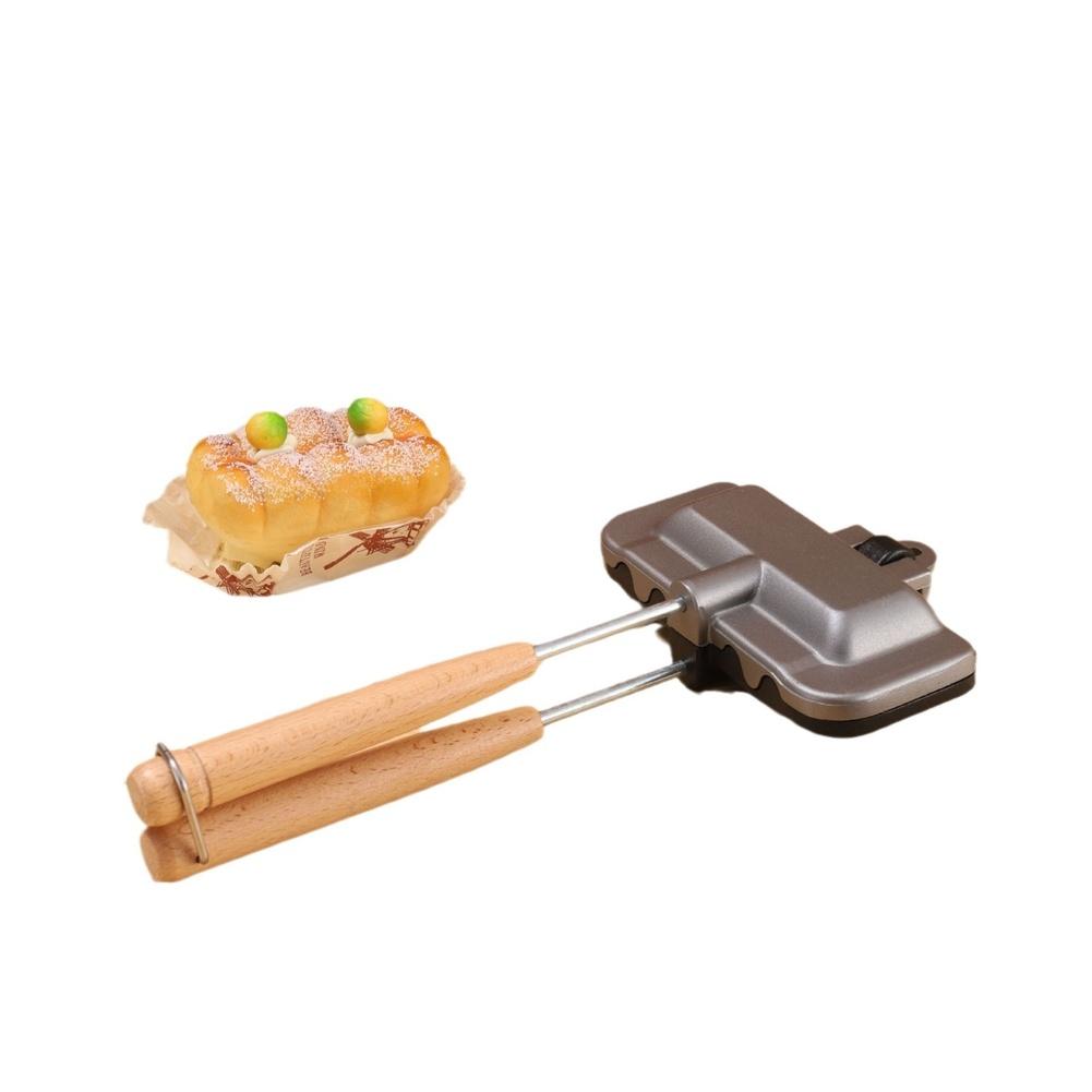 Breakfast Cooking Gray Sandwich Grill Pan Double Sided Aluminum Alloy Non-Stick Coating Lightweight Construction