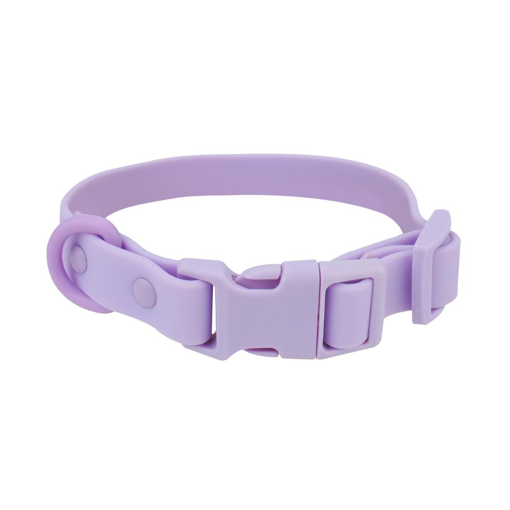 Macaron Color Pet Collar Adjustable PVC Wrap Rubber Webbing Dog Collar Waterproof Easy To Clean for Small, Medium and Large Dogs