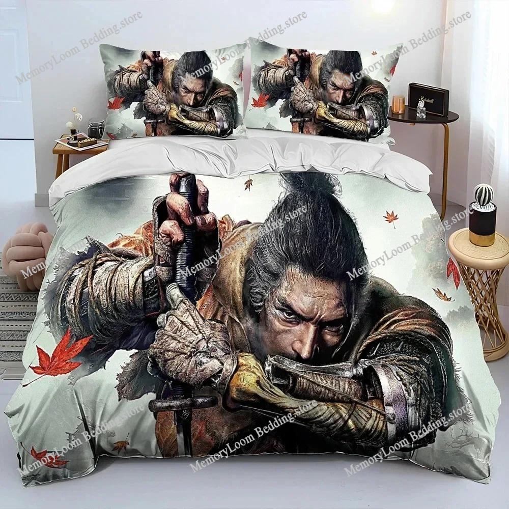 Игровая тематика Популярный S-Sekiro Shadows Die Twice Комплект постельного белья Размер King/Queen Пододеяльник 3D-печать Уютный Мягкий Домашний текстиль Декор