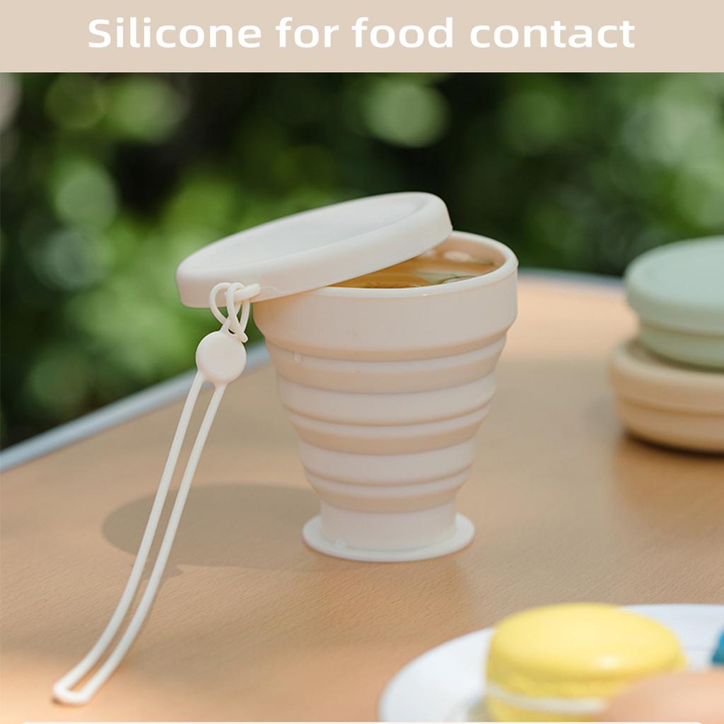 Складная силиконовая кружка для воды Leeseph с крышкой, складная дорожная кофейная кружка, многоразовые переносные кружки для кемпинга и путешествий