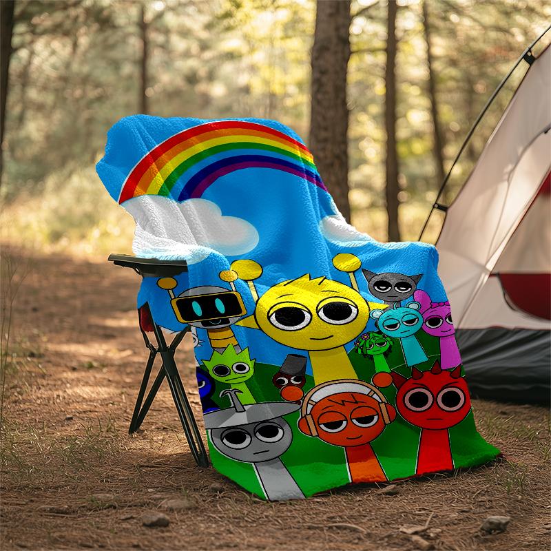 Sprunki Theme Printed Blanket - Perfect for Couch, Bed, Travel & Outdoor Use | Machine Washable, Cozy & Durable.