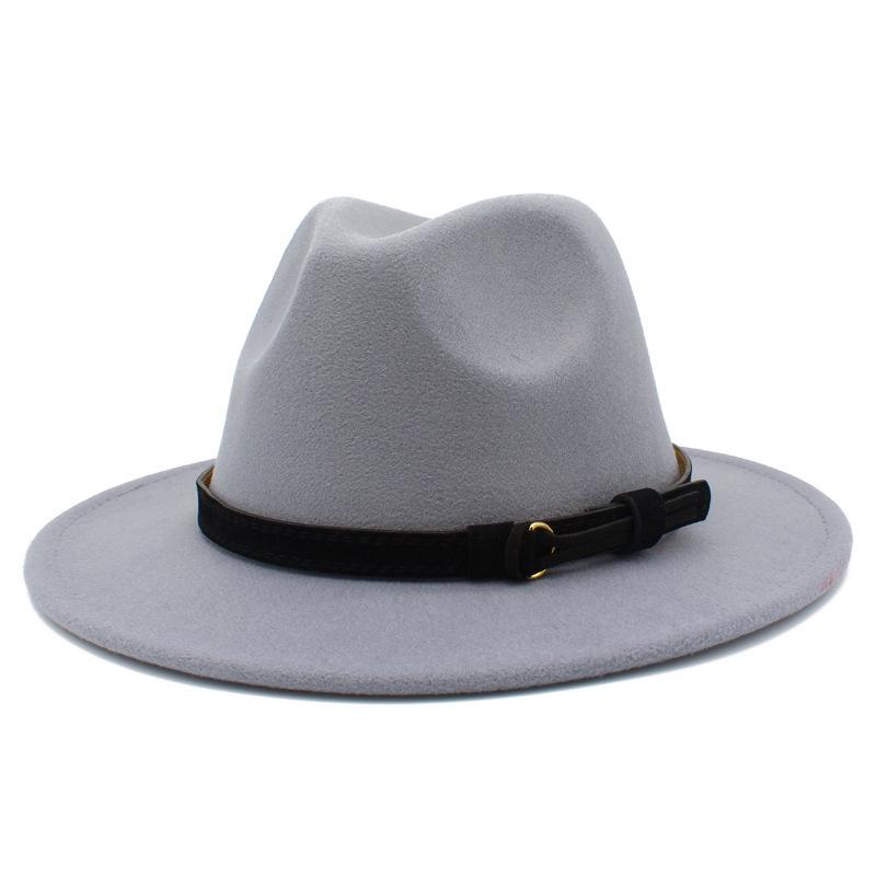 Unisex British Classic Large Brim Fedora Lightweight Hat For Autumn Winter