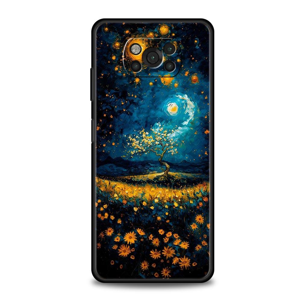 Чехол для телефона 'Звездная ночь' Ван Гога Для Xiaomi Poco X6 X5 Pro X4 X3 NFC F5 Pro F4 F3 GT M5 M4 Pro 5G M3 C51 C50 C55 Мягкий чехол