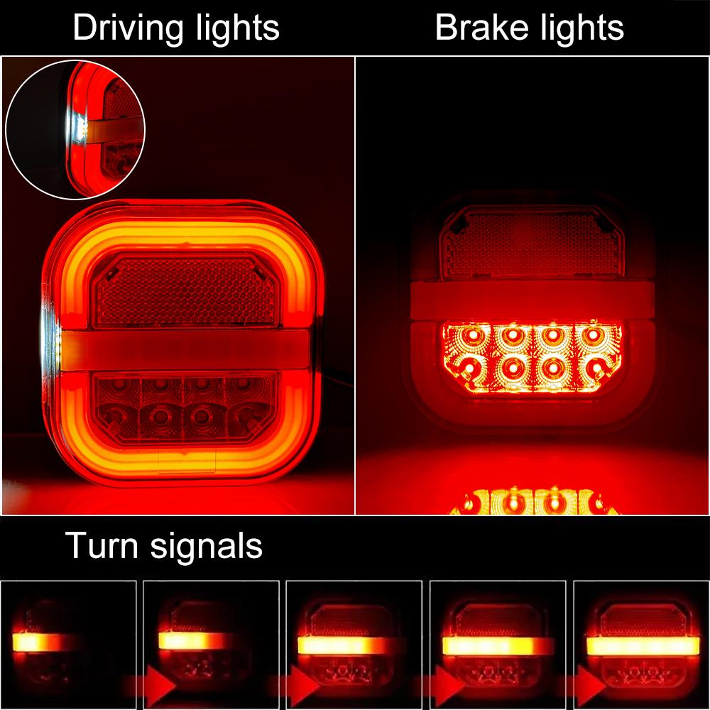 24 В задние фонари для грузовиков 12 В автомобильные указатели поворота номерного знака задние стоп-сигналы для UTV ATV Van 4x4 28 светодиодных индикаторов освещения