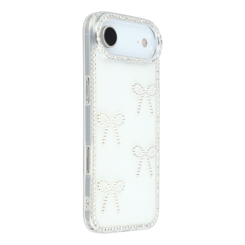 For iPhone Air Case Rhinestone Edge Butterfly Bow Decor TPU+PC IMD Phone Cover