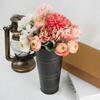 Набор из 3 предметов: железная винтажная черная ваза в европейском стиле и два искусственных букета для гостиной, кабинета и спальни