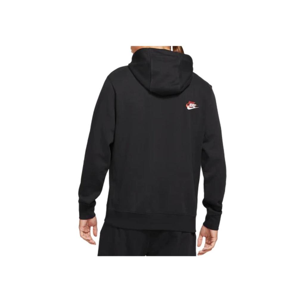 Nike Свободные мужские топы с капюшоном с вышитыми буквами и длинными рукавами, черные DD4667-010