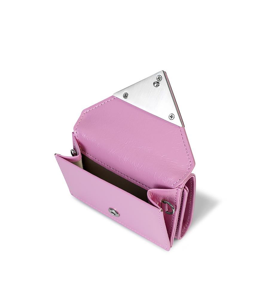 Складной тройной кошелек Fennec Crinkle Triangle - Сиренево-розовый