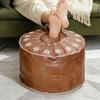 Waterproof Pumpkin Pouf Cover Round Sofa Stool Cover Storage Leg Bench  Home Furniture