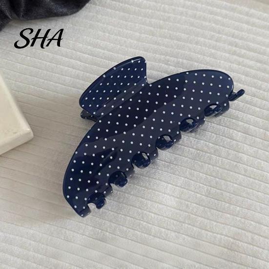 Trendy Hair Styling Clips Polka Dot Claw Clip for Women, 3.9 Inch Black/White/Red Big Clips, Large Thick Accessory, Strong Hold No Slip or Thin Secure