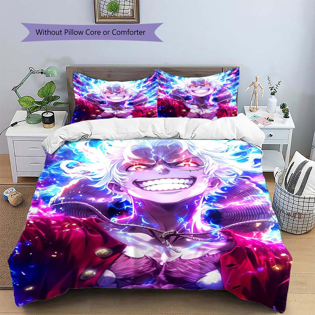 Luffy Patterned Pillowcase & Duvet Cover Set Bedroom Daily Decorative Bedding Lovely Gift for Lovers.-TING