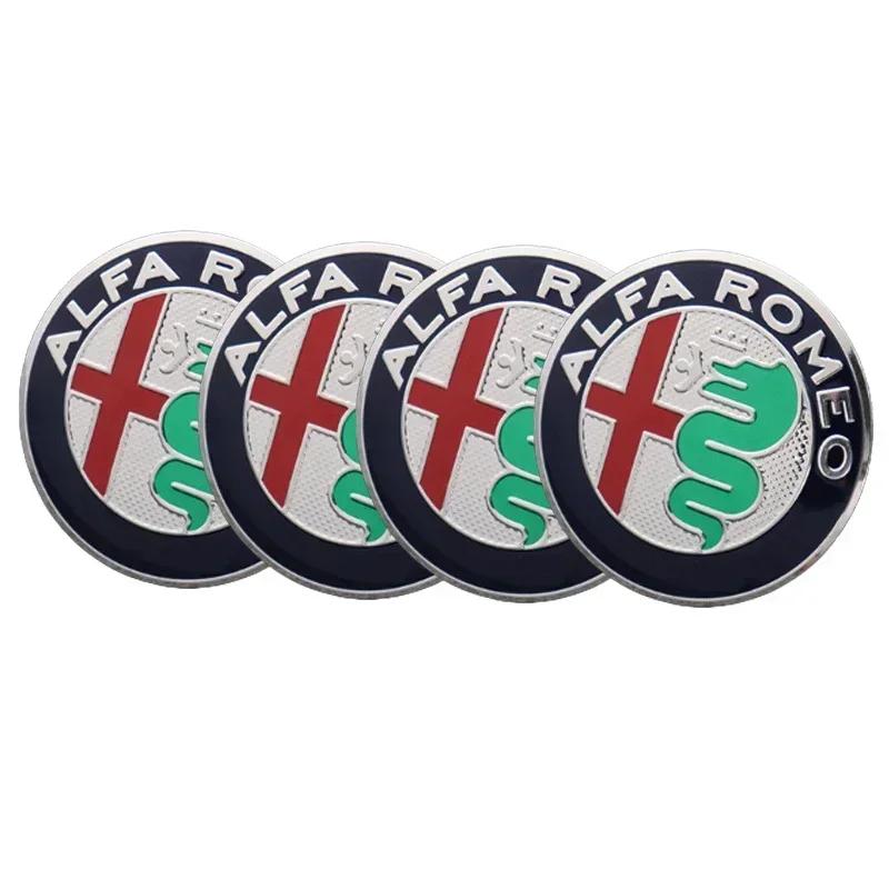 60mm/65mm Car Wheel Rim Tire Hubcap Sticker Decals for Alfa Romeo Giulia Giulietta 159 156 MITO Stelvio 147 Sportiva AccessoriesZQ5