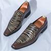 Новые мужские лоферы с острым носком, в стиле панк, с полосатым узором, для свадьбы, выпускного вечера, жениха, возвращения домой. Zapatos Hombre